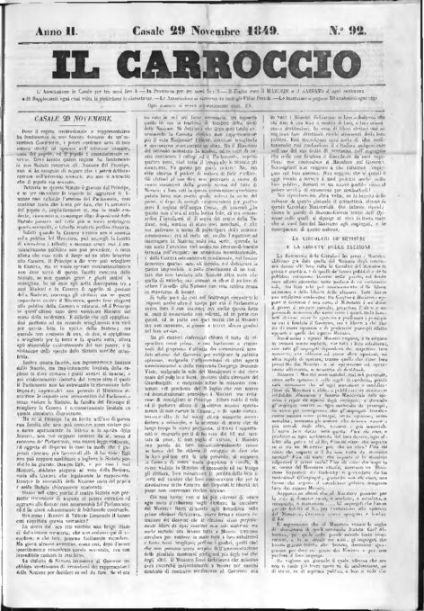 Il Carroccio - Edizione 92 del 29/11/1849